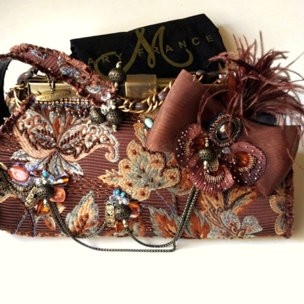 Vintage Mary Frances Handbag Mid Size Whimsical Regency Core Dust Bag